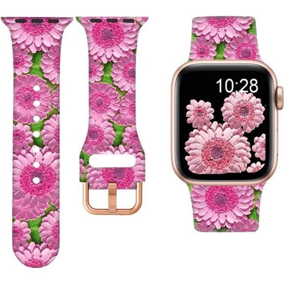 NEW Pink Floral Apple Watch Band - Picture 1 of 4